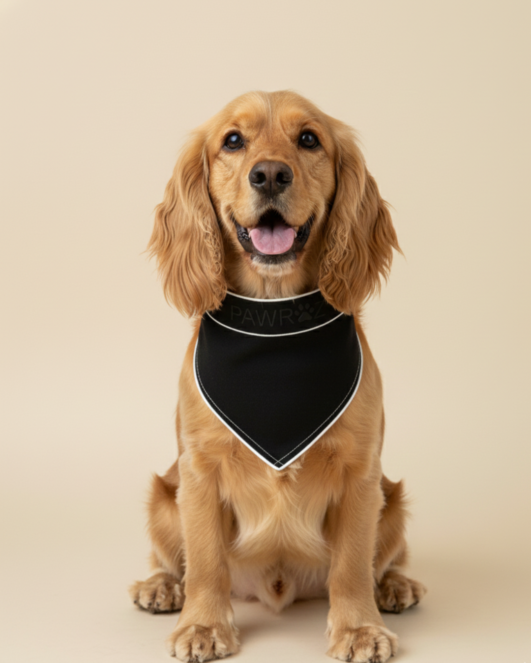 Black Contrast Stripe Dog Jacket and Bandana Set
