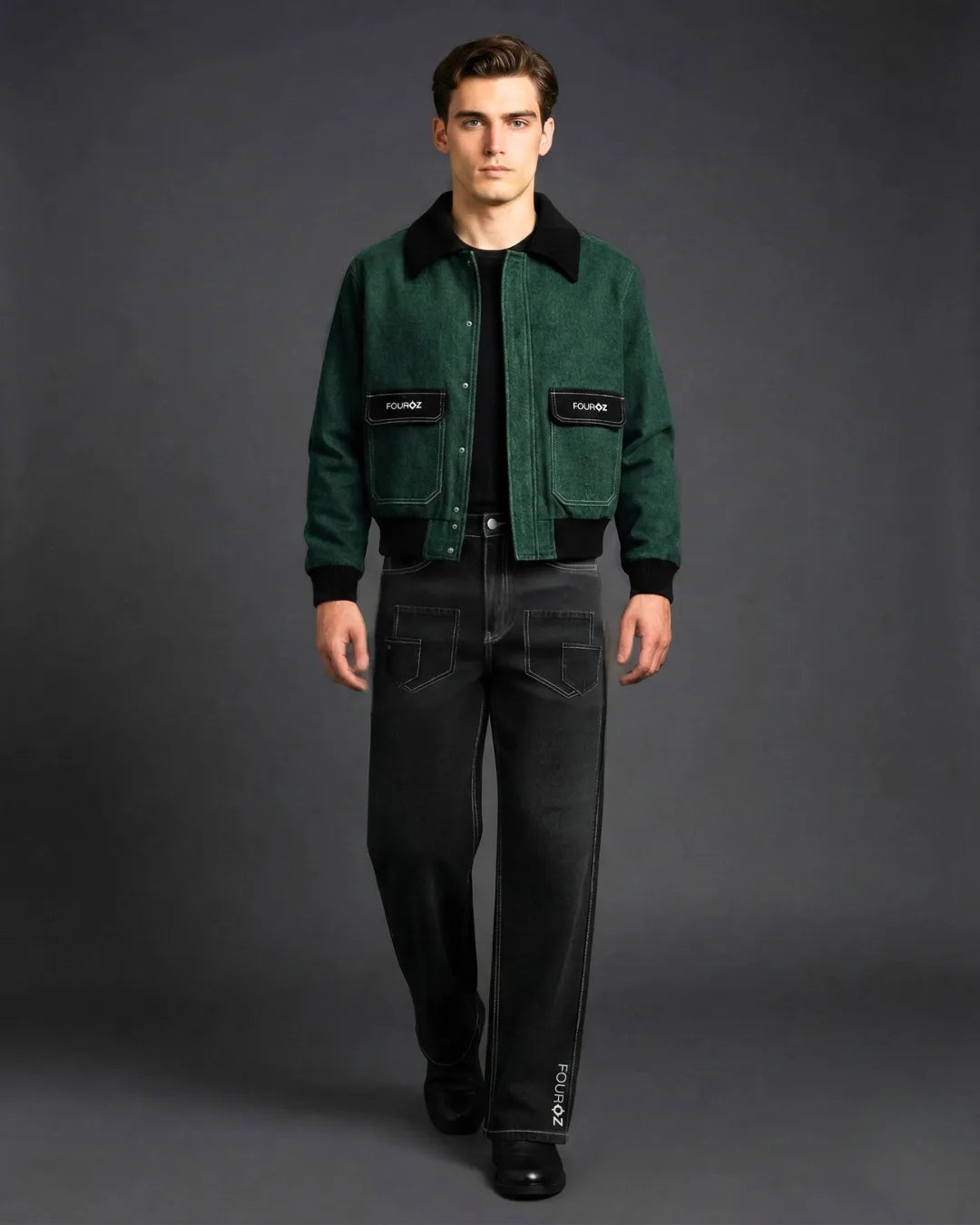 Black Pocketflip Shadow Cargo Denim Pants