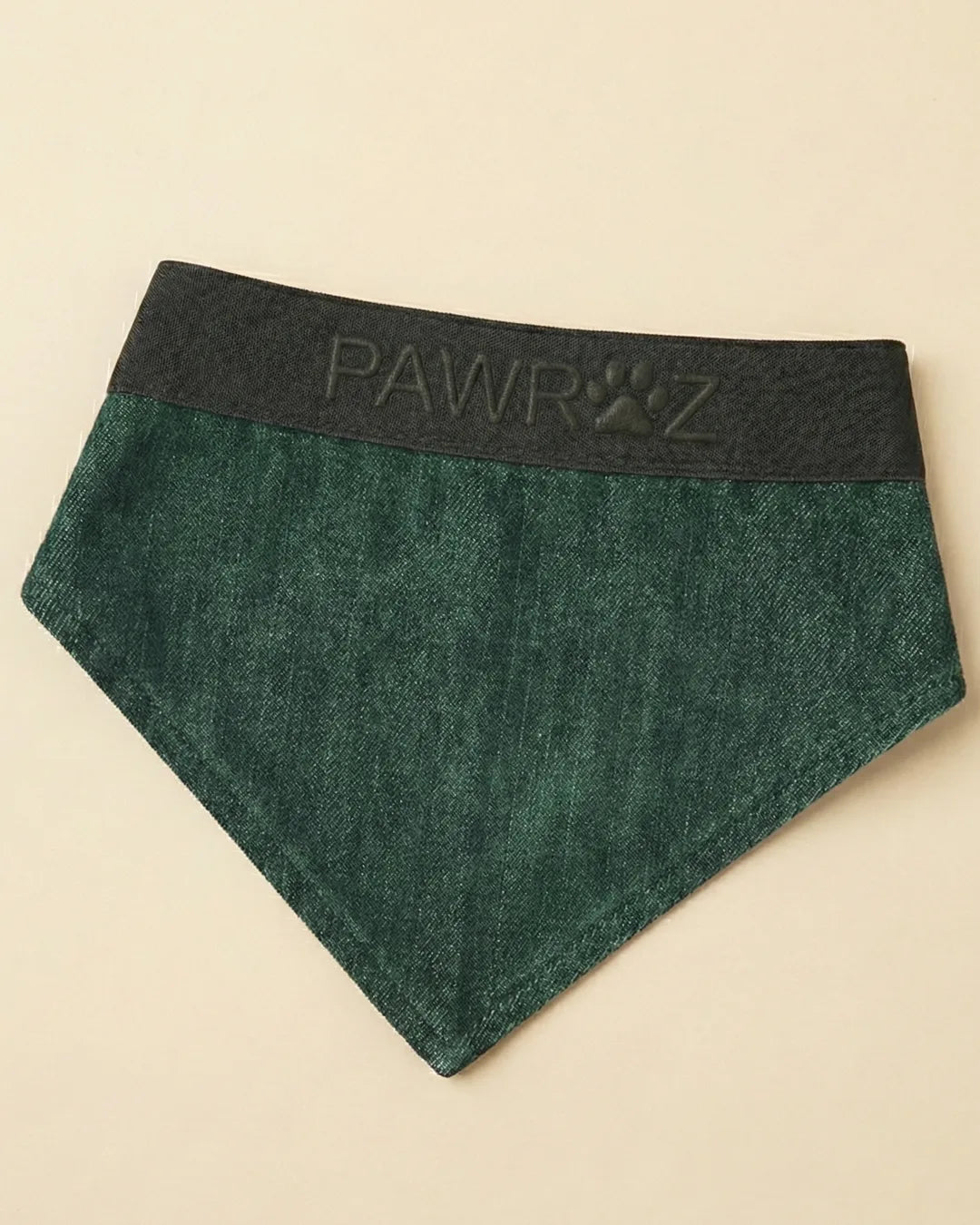 Green washed Collar detail Dog Bandana