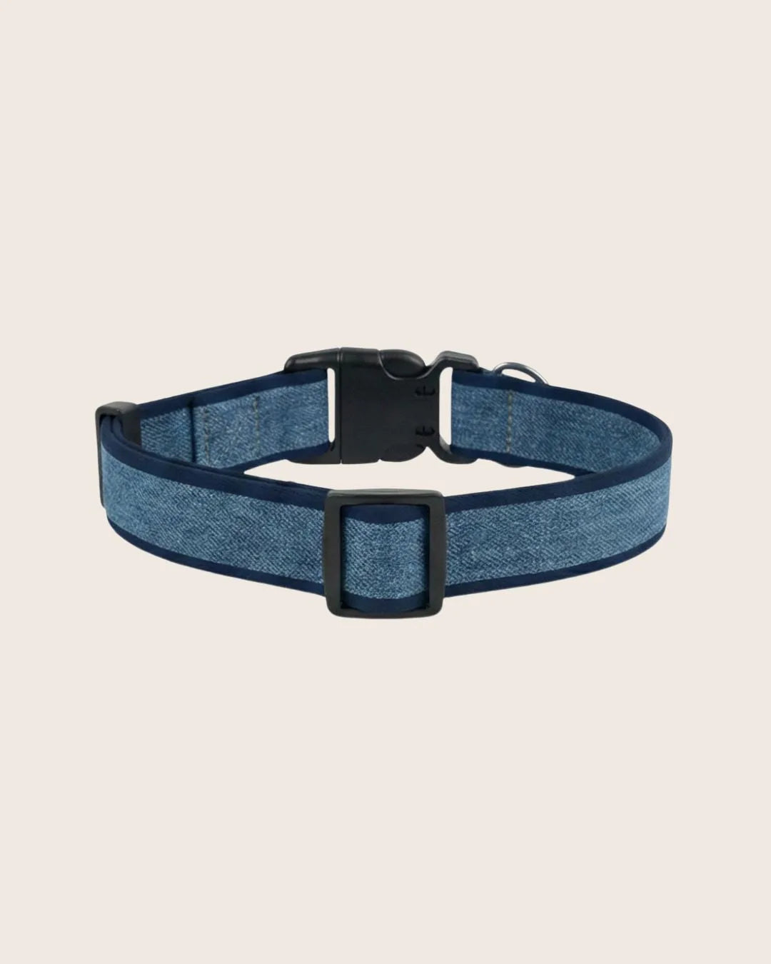 Two-Tone Blue Denim Dog Leash and Collar