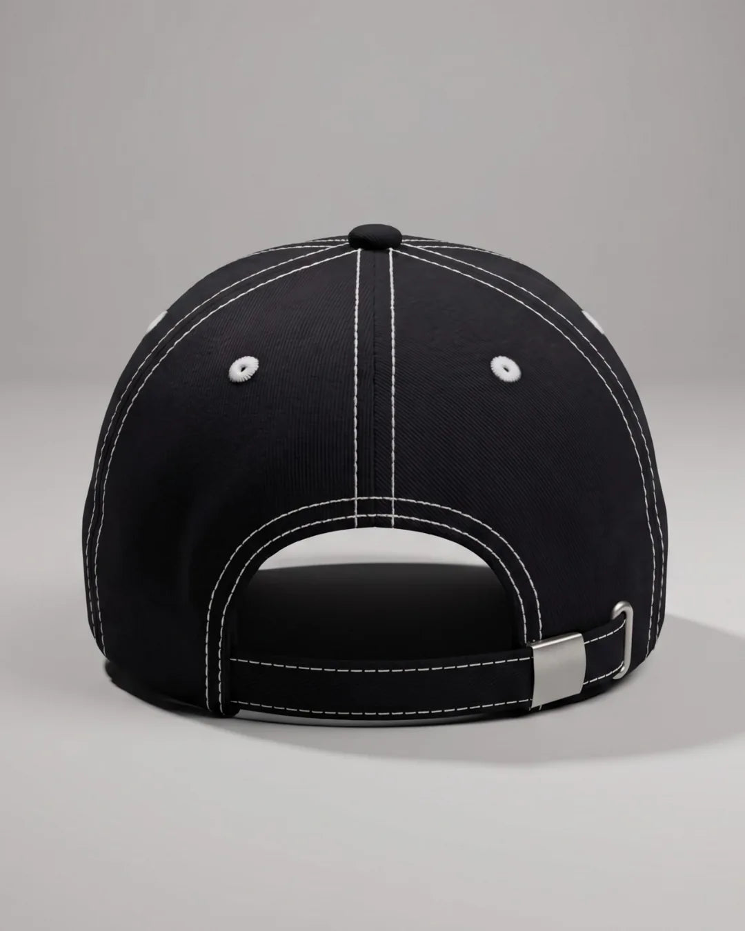 Black Street Typography Cap – FOUROZ unisex black cap – view 3