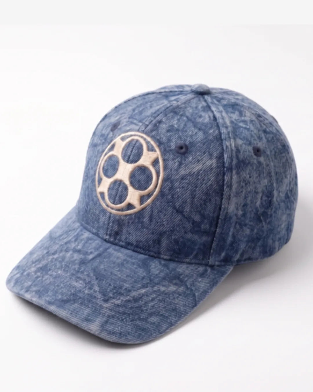 Blue Washed Denim Cap – side view