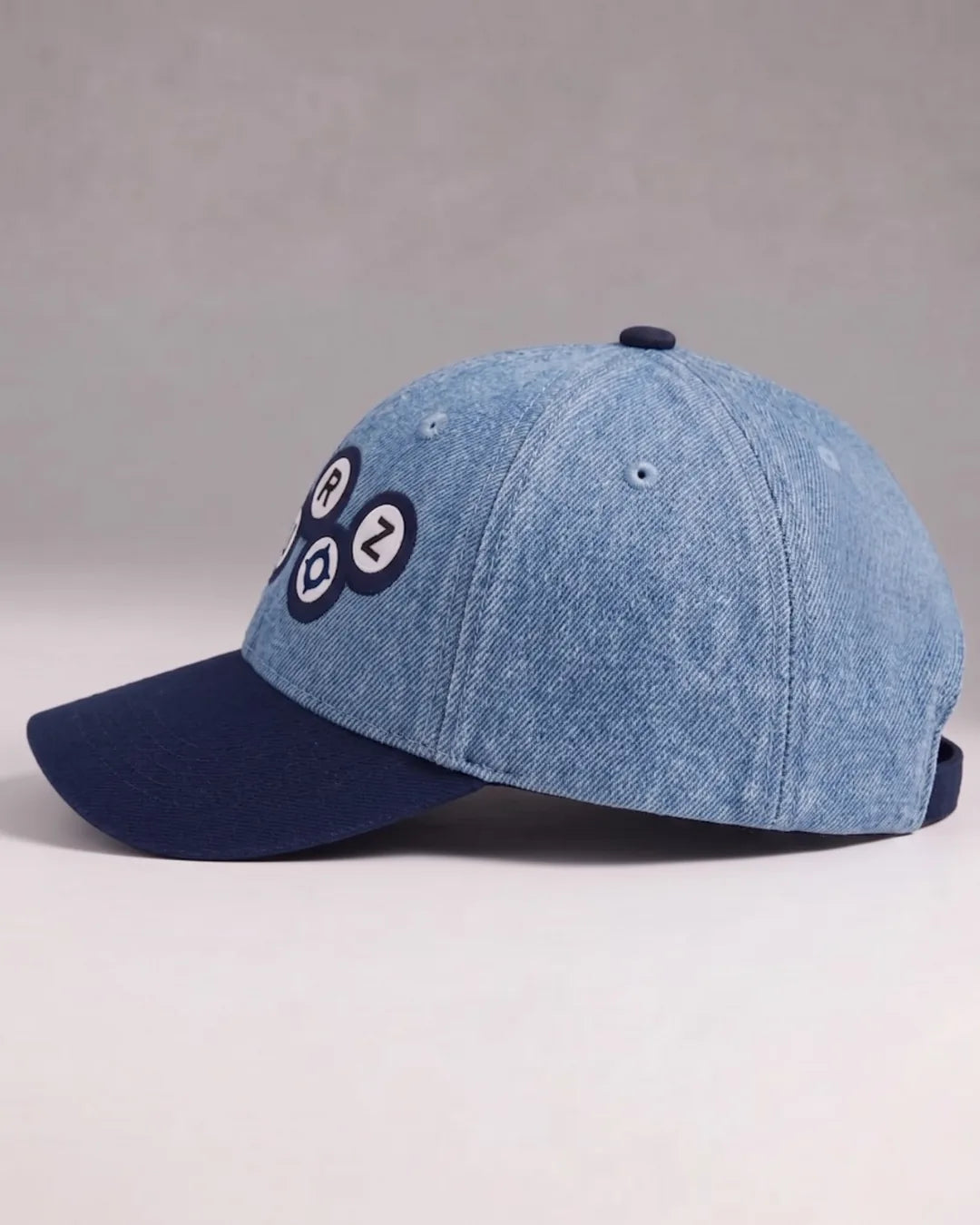 Dual Tone Logo Pool Cap – FOUROZ unisex denim cap – view 3