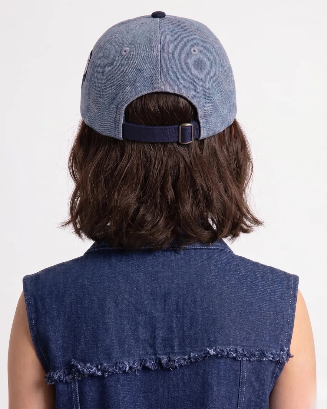 Dual Tone Logo Pool Cap – FOUROZ unisex denim cap – view 9