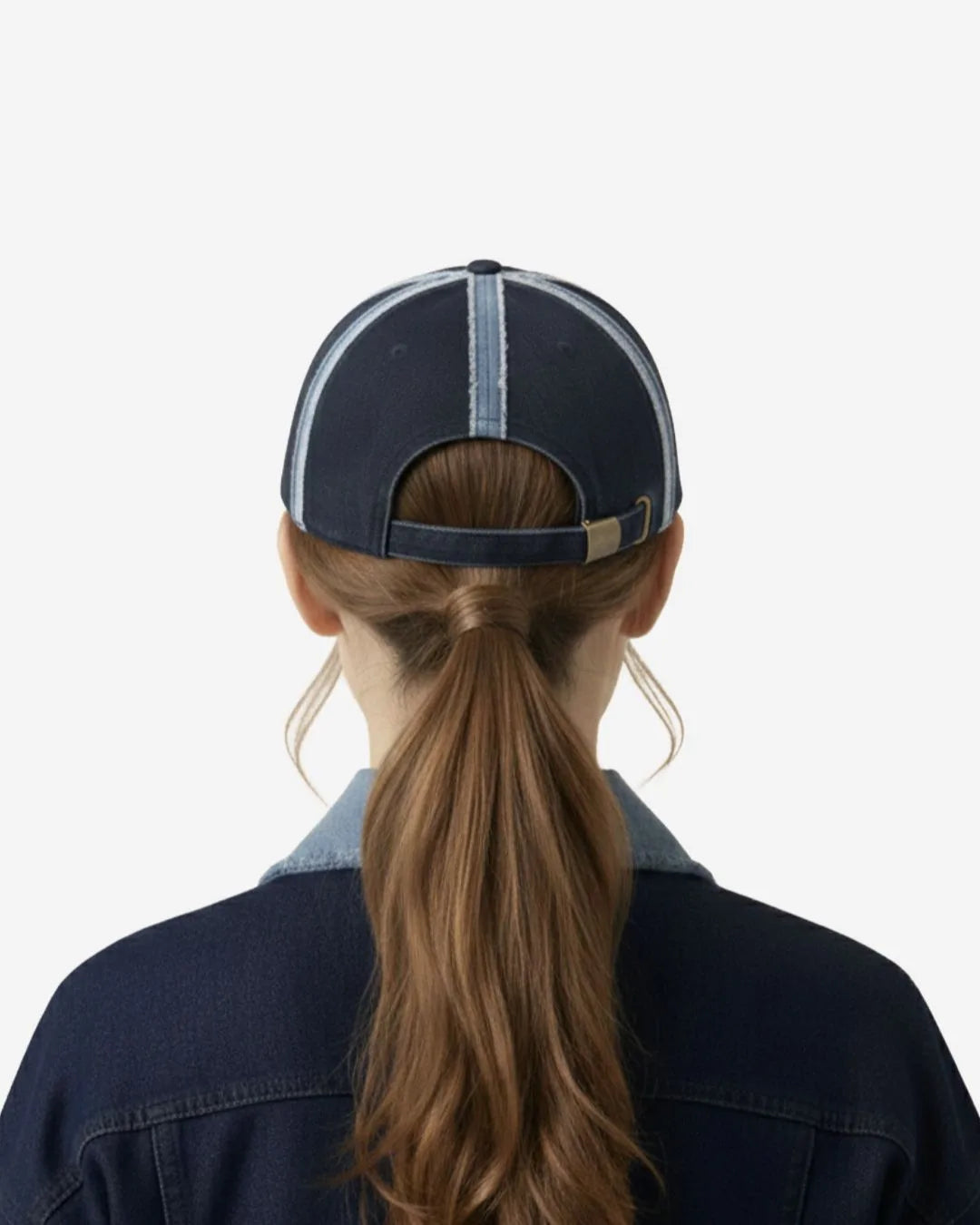 FOUROZ Shadow Denim Cap – back view on model