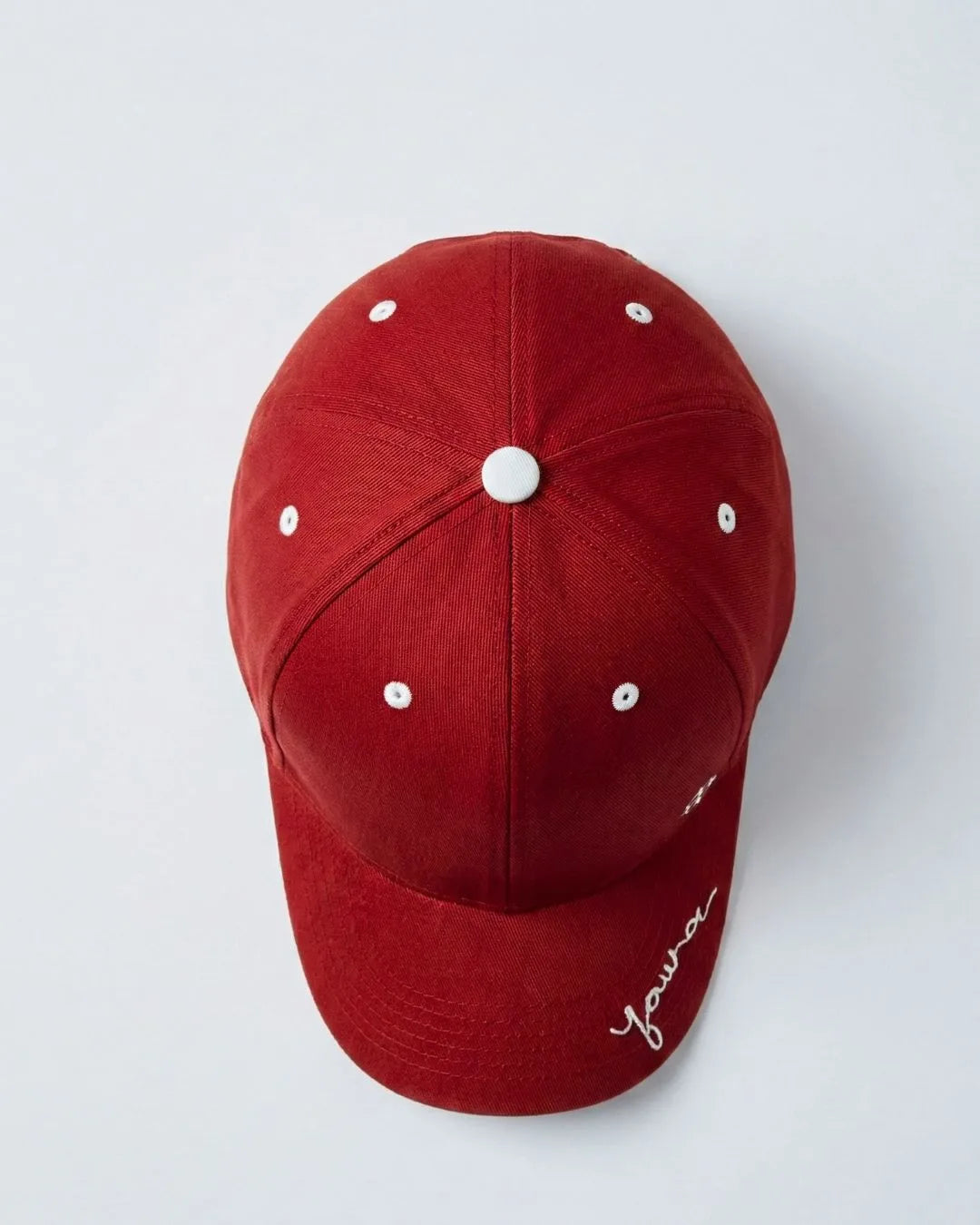 Red Fouroz Signed Cap – top view