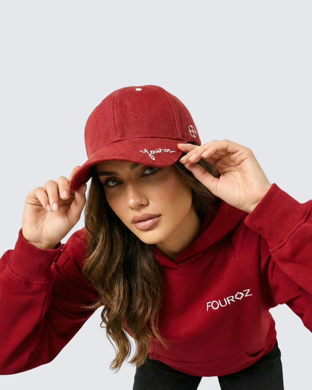 Red Fouroz Signed Cap – on model